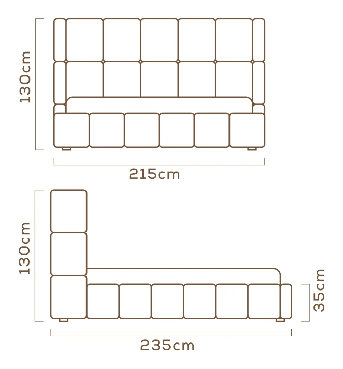 Desenho técnico com medidas da Cama Relevo, tamanho king