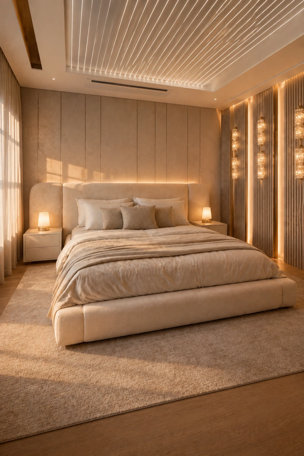 Cama de alta-costura Cabeçare em quarto de luxo